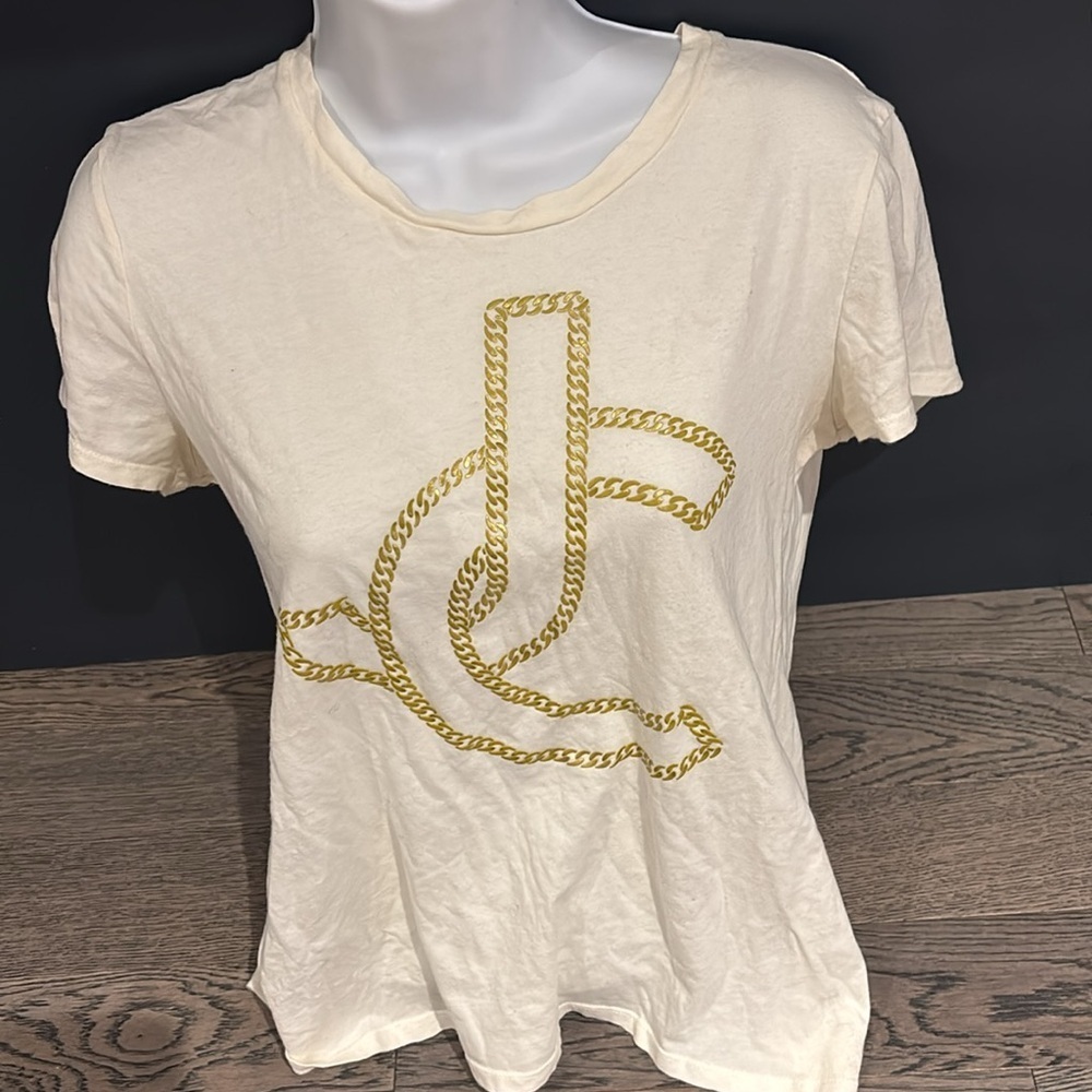 Juicy couture cream comfy logo blouse Sz L